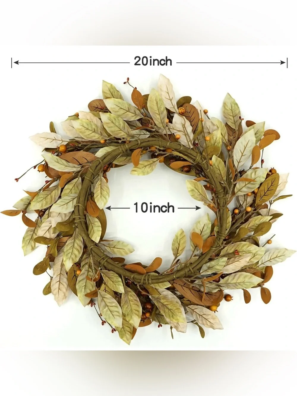 20'' Fall Wreath Berry Garland Autumn Wreath